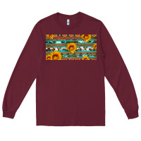 Burgundy aztec sunflower cowhide license plate Long Sleeve Tee - Artiststas