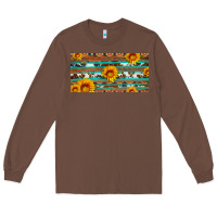 Chestnut aztec sunflower cowhide license plate Long Sleeve Tee - Artiststas