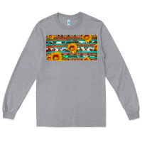 Heather Grey aztec sunflower cowhide license plate Long Sleeve Tee - Artiststas