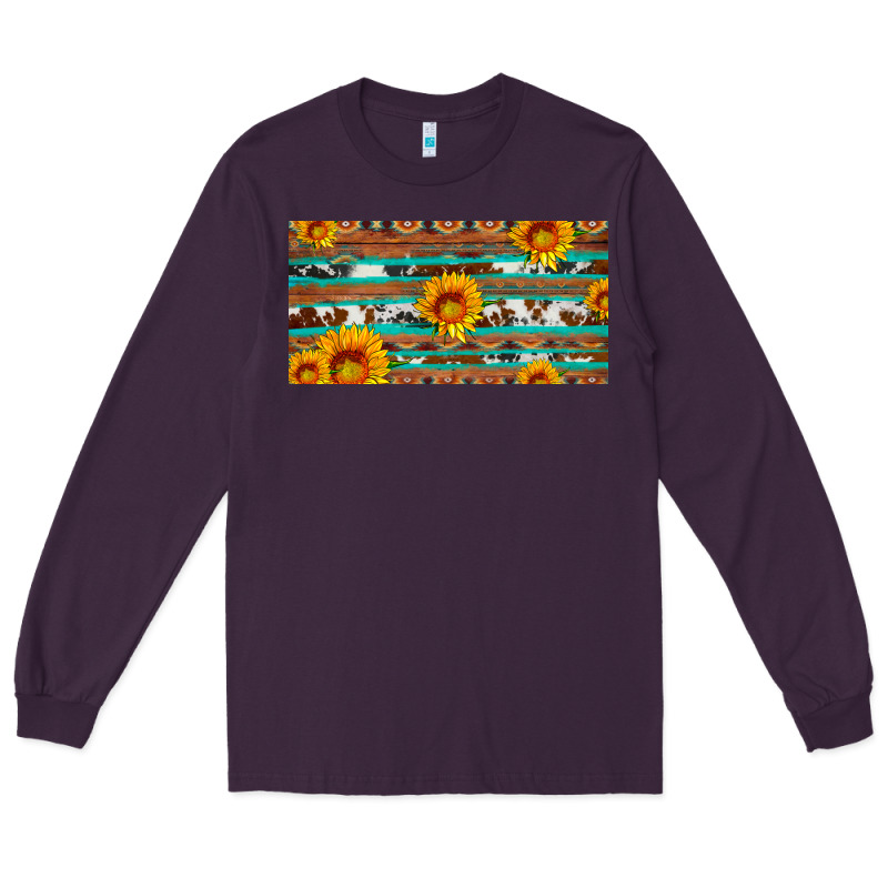 Aztec Sunflower Cowhide License Plate Long Sleeve Tee by Artiststas | Teevron