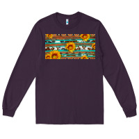Plum aztec sunflower cowhide license plate Long Sleeve Tee - Artiststas