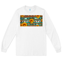 White aztec sunflower cowhide license plate Long Sleeve Tee - Artiststas