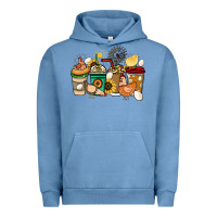 Pigment Pebble Blue Chicken coffee cups Urban Hoodie - HowdyJamesFarm