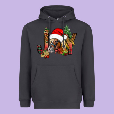 Joy Christmas With Horse Bbs Heavyweight Hoodie Designed By Bundleandbundleshop