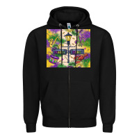 Black mardi gras street lights Zipper Hoodie - MaliasSmallBusiness