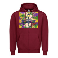 Burgundy mardi gras street lights Zipper Hoodie - MaliasSmallBusiness