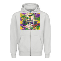 Dove Grey mardi gras street lights Zipper Hoodie - MaliasSmallBusiness