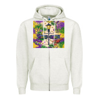 Oatmeal Heather mardi gras street lights Zipper Hoodie - MaliasSmallBusiness