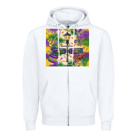 White mardi gras street lights Zipper Hoodie - MaliasSmallBusiness
