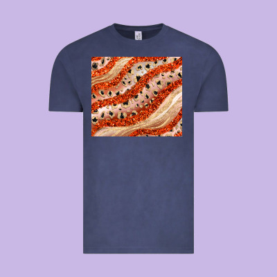 Orange Glitter Vintage Tee Designed By Jahusdesignshop
