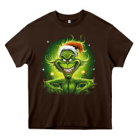 Chocolate Brown Grinch Heavy Core Tee - Unal Design