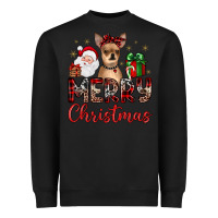 Black merry christmas chihuahua Heavyweight Sweatshirt - JahusDesignShop