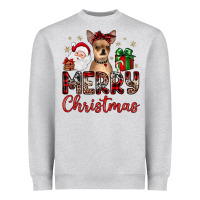 Heather Grey merry christmas chihuahua Heavyweight Sweatshirt - JahusDesignShop