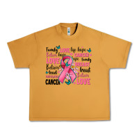 Peanut Butter breast cancer ribbons with cancer words Urban Heavy Tee - AdoDesignShop