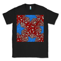 Black Glitter 4th of July Seamless Pattern Classic Tee - BundleAndBundleShop
