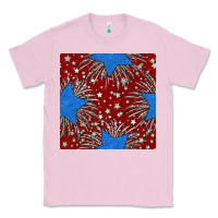 Bubblegum Pink Glitter 4th of July Seamless Pattern Classic Tee - BundleAndBundleShop