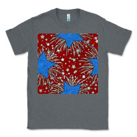 Charcoal Heather Glitter 4th of July Seamless Pattern Classic Tee - BundleAndBundleShop
