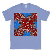 Colony Blue Glitter 4th of July Seamless Pattern Classic Tee - BundleAndBundleShop