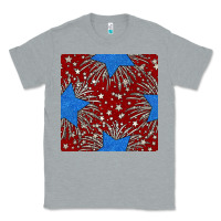 Heather Grey Glitter 4th of July Seamless Pattern Classic Tee - BundleAndBundleShop