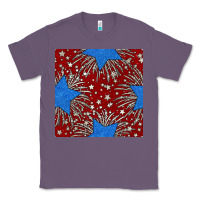 Lavender Glitter 4th of July Seamless Pattern Classic Tee - BundleAndBundleShop