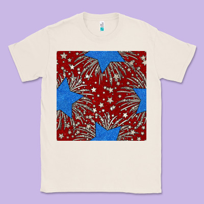 Glitter 4th Of July Seamless Pattern Classic Tee Designed By Bundleandbundleshop