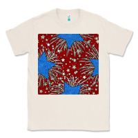 Natural Glitter 4th of July Seamless Pattern Classic Tee - BundleAndBundleShop