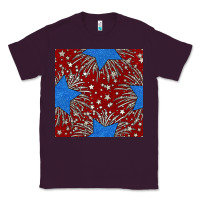 Plum Glitter 4th of July Seamless Pattern Classic Tee - BundleAndBundleShop