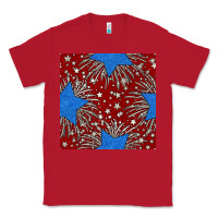 Red Glitter 4th of July Seamless Pattern Classic Tee - BundleAndBundleShop
