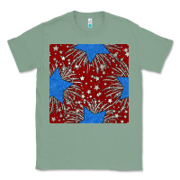 Sage Glitter 4th of July Seamless Pattern Classic Tee - BundleAndBundleShop