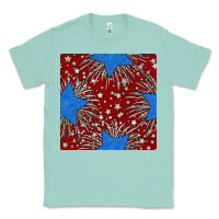 Seafoam Glitter 4th of July Seamless Pattern Classic Tee - BundleAndBundleShop