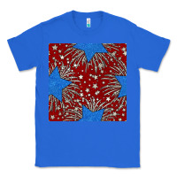 True Royal Glitter 4th of July Seamless Pattern Classic Tee - BundleAndBundleShop