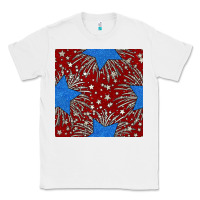 White Glitter 4th of July Seamless Pattern Classic Tee - BundleAndBundleShop