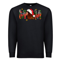 Black Western Mom With Woman In Santa Hat Premium Sweatshirt - BundleAndBundleShop