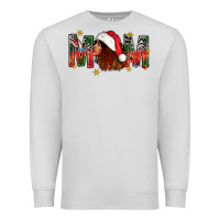 Western Mom With Woman In Santa Hat Premium Sweatshirt | Teevron