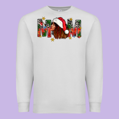 Western Mom With Woman In Santa Hat Premium Sweatshirt Designed By Bundleandbundleshop