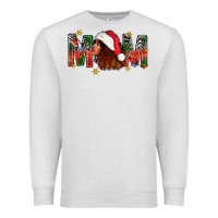 Oatmeal Heather Western Mom With Woman In Santa Hat Premium Sweatshirt - BundleAndBundleShop
