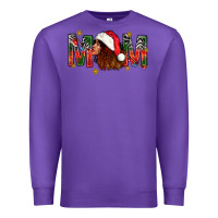 Purple Western Mom With Woman In Santa Hat Premium Sweatshirt - BundleAndBundleShop