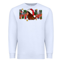 White Western Mom With Woman In Santa Hat Premium Sweatshirt - BundleAndBundleShop