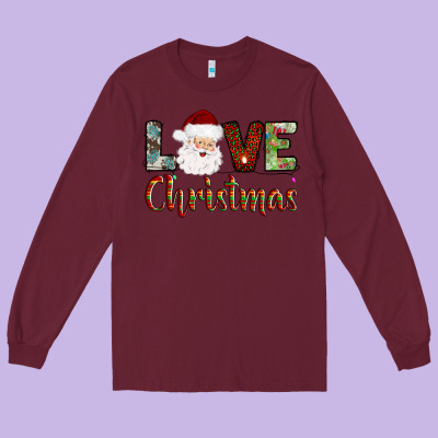 Love Christmas Long Sleeve Tee Designed By Adodesignshop