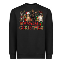 Black merry christmas chihuahua pitbull pug dachshund Heavyweight Sweatshirt - JahusDesignShop