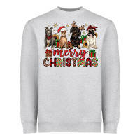Heather Grey merry christmas chihuahua pitbull pug dachshund Heavyweight Sweatshirt - JahusDesignShop