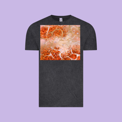 Orange Glitter Vintage Tee Designed By Jahusdesignshop