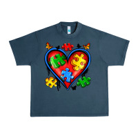 Midnight Navy autism heart Urban Heavy Tee - Artiststas