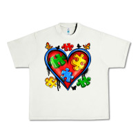 Pistachio autism heart Urban Heavy Tee - Artiststas