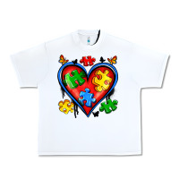 White autism heart Urban Heavy Tee - Artiststas