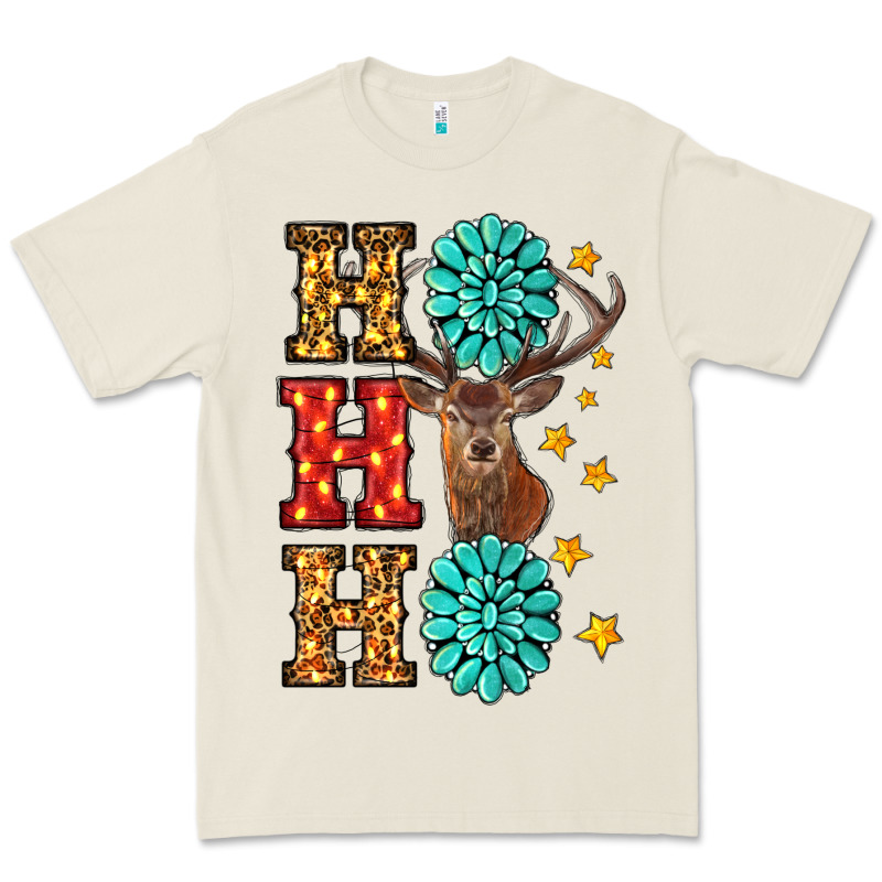 Gemstone And Reindeer Christmas Ho Ho Ho Premium Tee by RanaPortraitStore | Teevron