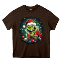 Chocolate Brown Grinch Heavy Core Tee - Unal Design
