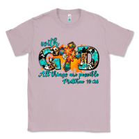 Lilac with god all things are possible. cross Classic Tee - AdoDesignShop