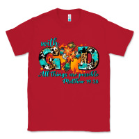 Red with god all things are possible. cross Classic Tee - AdoDesignShop