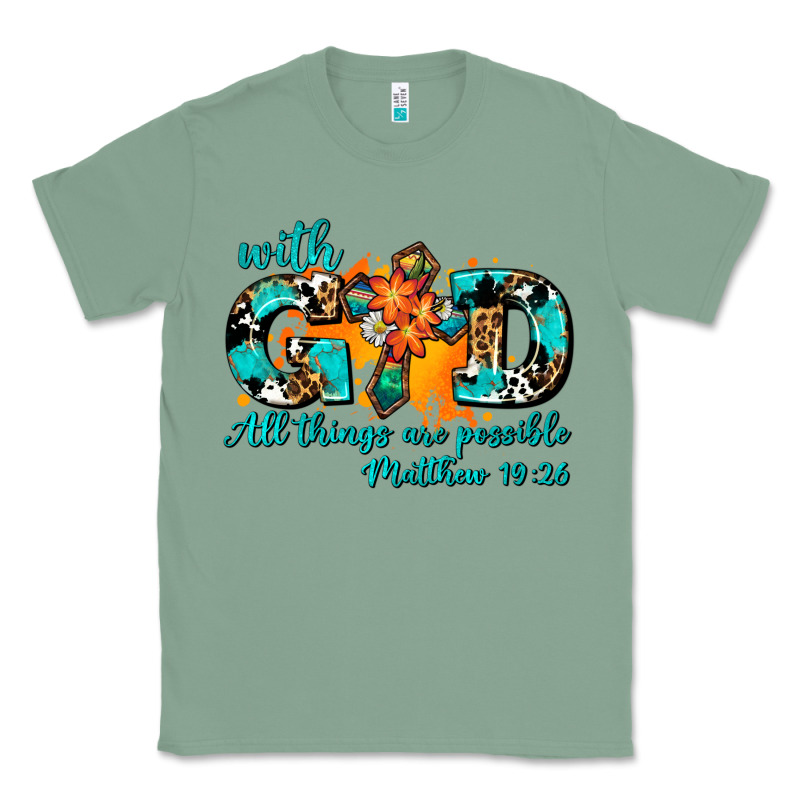With God All Things Are Possible. Cross Classic Tee by AdoDesignShop | Teevron